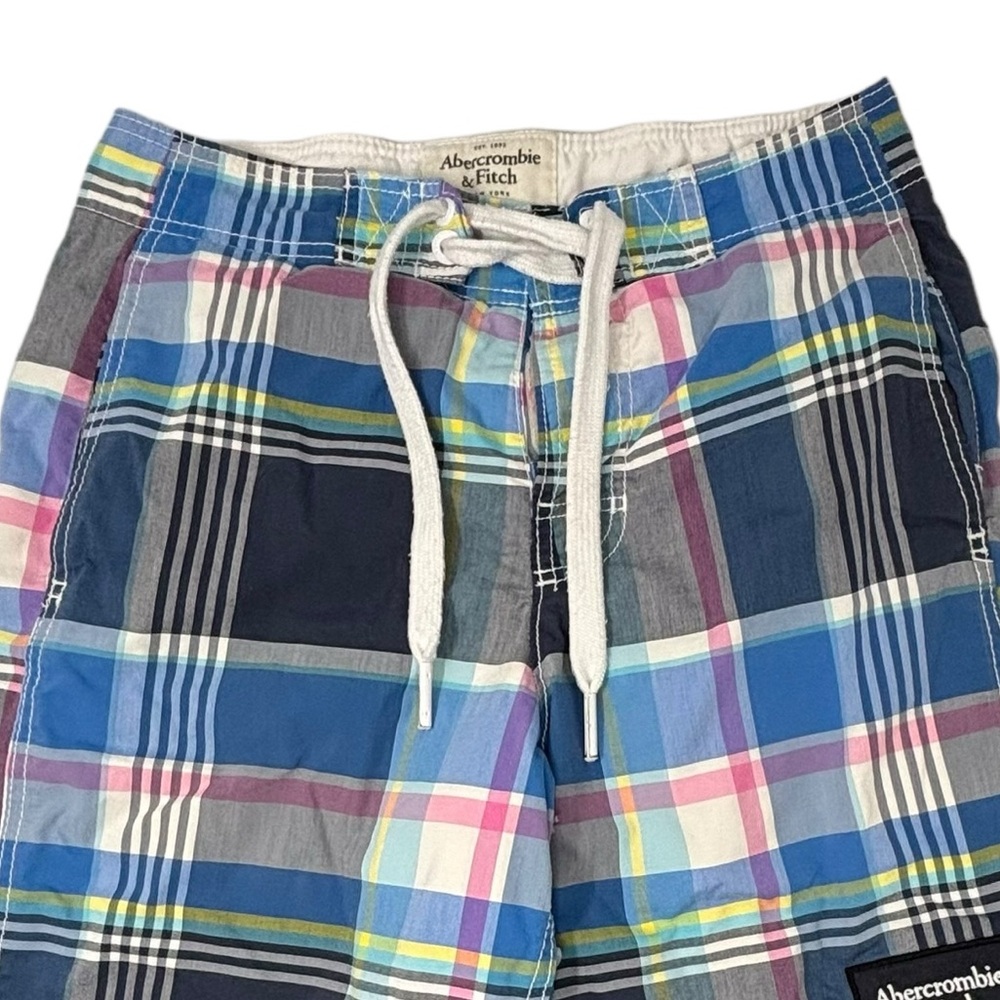 Abercrombie & Fitch Men’s Lined Plaid Swim Trunks Size XS - Picture 2 of 7